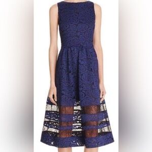 Alice + Olivia Royal Blue Lace High Low Dress